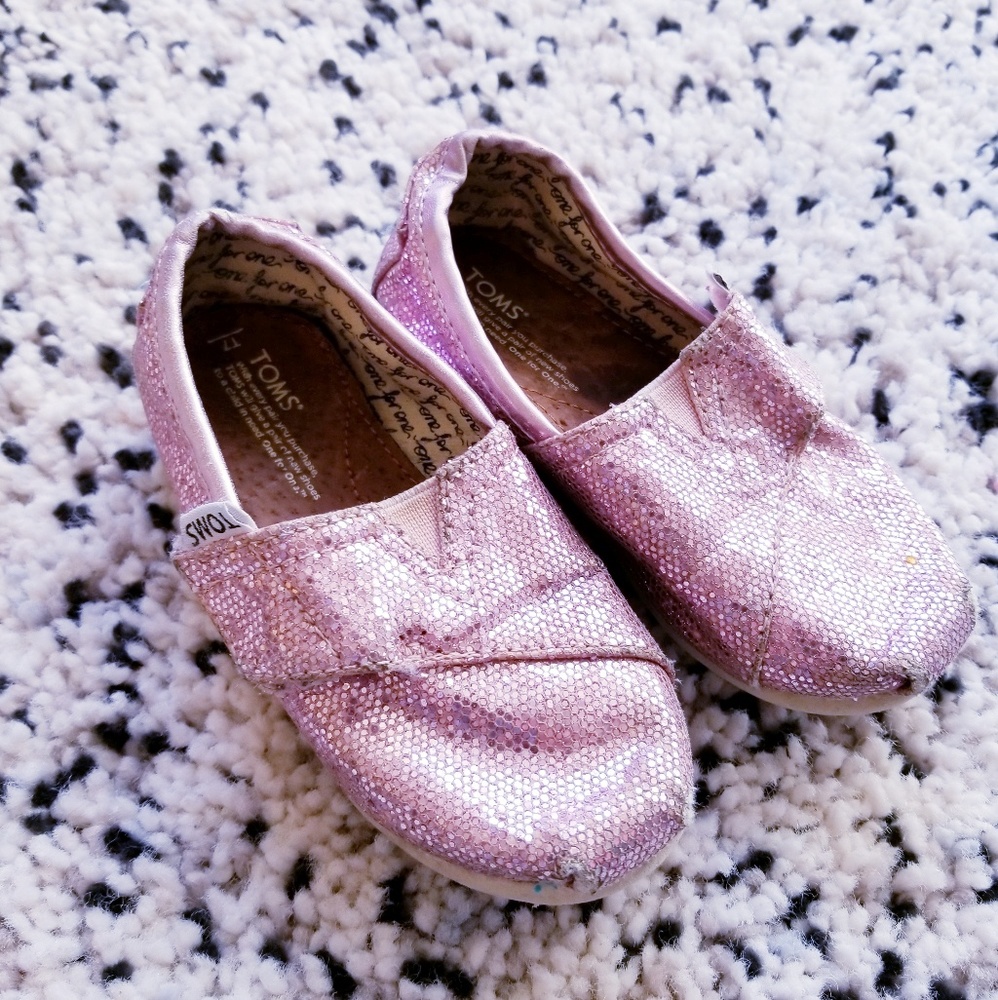 Size T7 Pink Glitter Toms